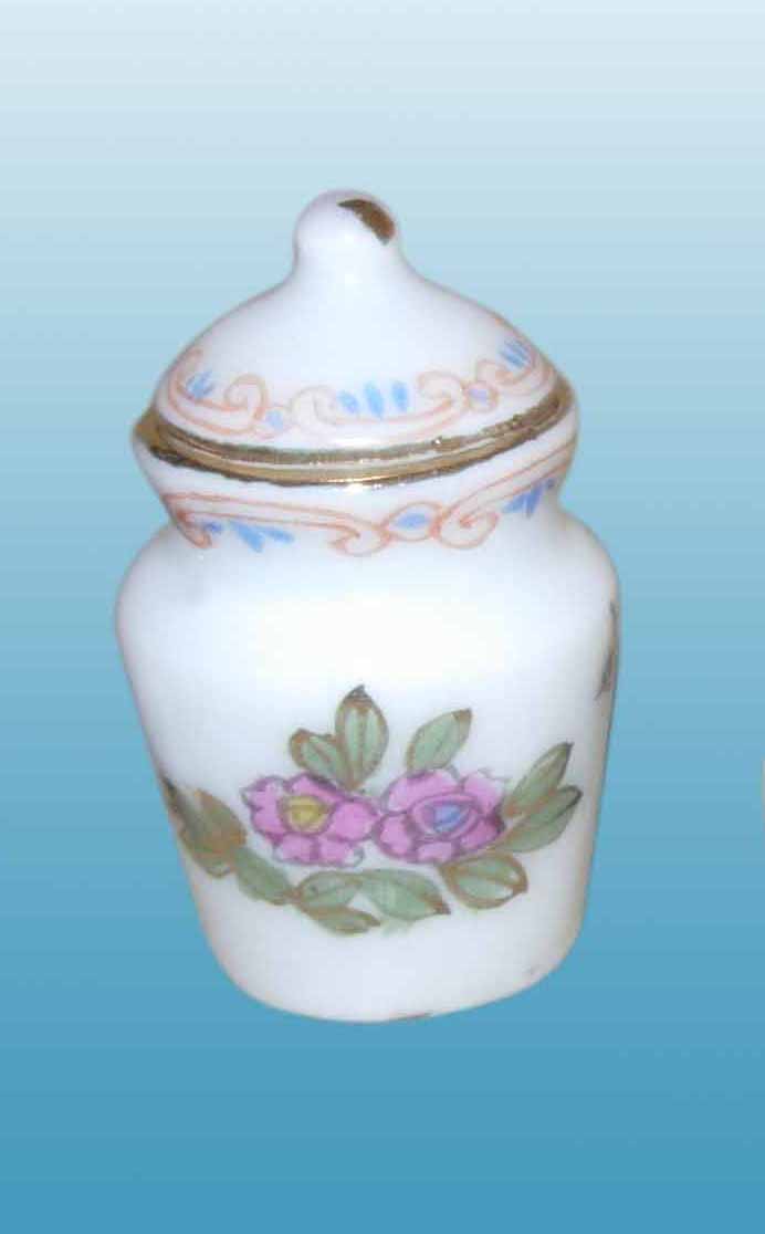 Collectible Hand Painted Lidded Porcelain White Jar - EP 05040